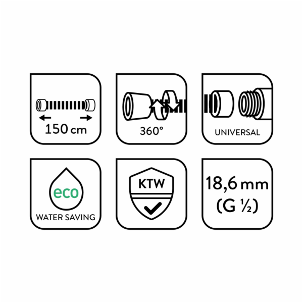 Kovová sprchová hadice Baliv BSL-150.80 pro ruční sprchy,...