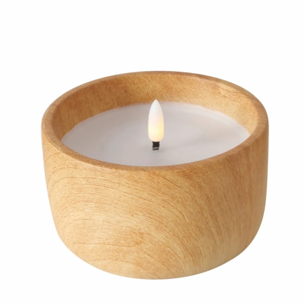 Boltze Home LED svíčka Yuna plochá O 12 cm x 8 cm přírodní