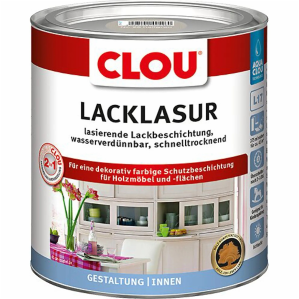 CLOU Lak na dřevo Aqua 375 ml světle šedá