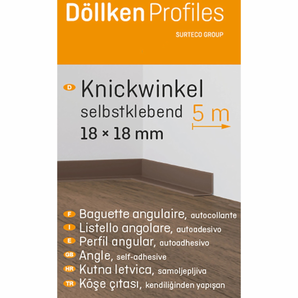 Döllken Profiles Samolepicí šedý skládací úhelník, 18 mm ...