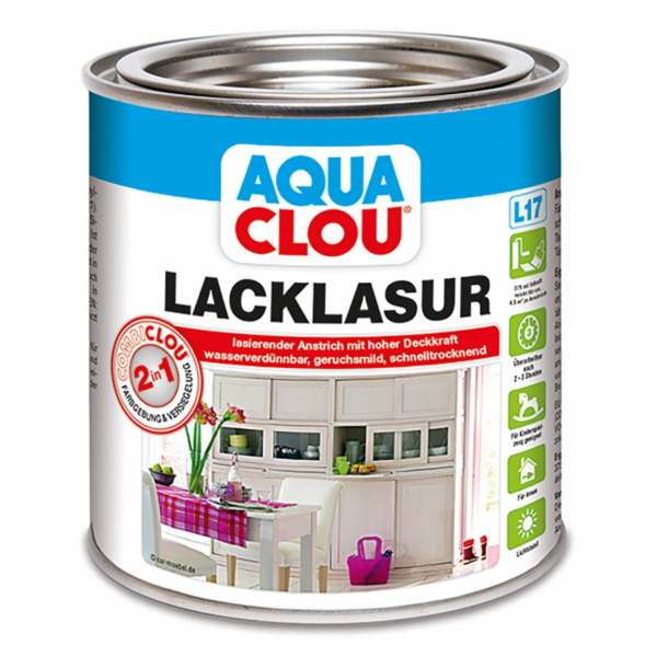 CLOU Laková lazura Aqua Combi- tmavě ořechově hnědá 375 ml