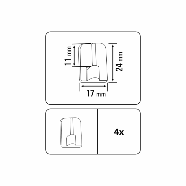 Gardinia Samolepicí háčky na záclonové tyče, O 11 mm, hně...