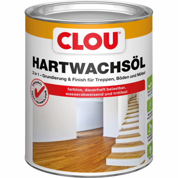 CLOU Tvrdý voskový olej Transparentní saténově lesklý 750 ml