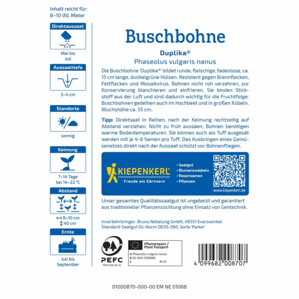 Kiepenkerl Bush Fazol "Duplicate"