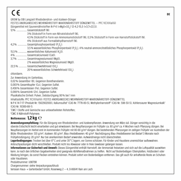 GROW by OBI Dlouhodobé hnojivo pro rododendrony a azalky,...