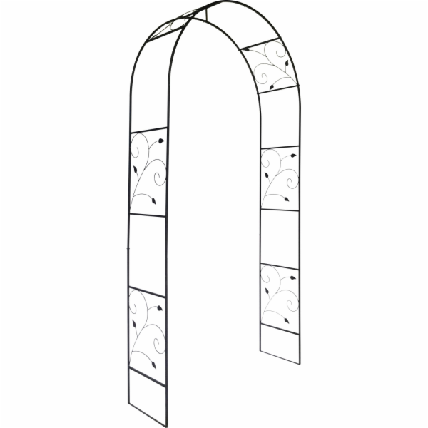 Sonstige Kovový oblouk s růžovým vzorem, 228 cm, černý