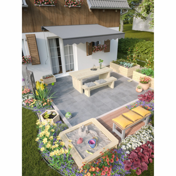 Andrewex Kompletní sada pískoviště ze smrkového dřeva, 12...