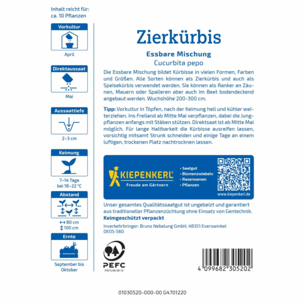Kiepenkerl Okrasná dýně "Jedlá směs" Vícebarevná