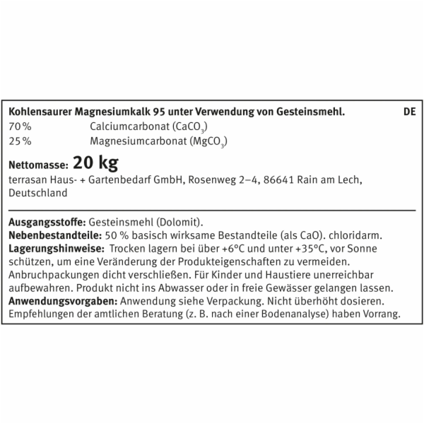 BWO Zahradní a trávníkové vápno Dolomitové vápno 20 kg