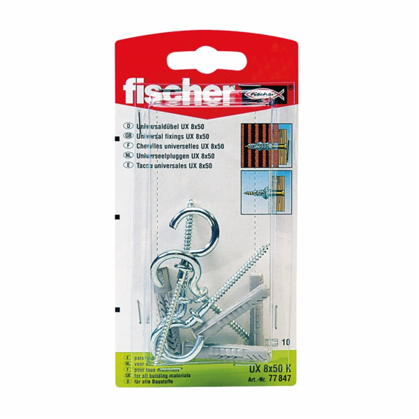 Fischer Univerzální hmoždinky UX 8 x 50 RH K (s okrajem) ...
