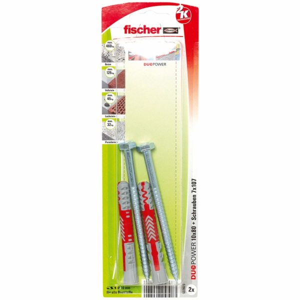 Fischer Hmoždinka DuoPower O 10 mm x 80 mm S se šrouby