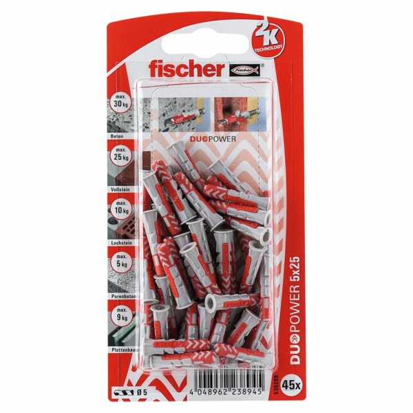 Fischer Hmoždinky DuoPower O 5 mm x 25 mm K 45 kusů