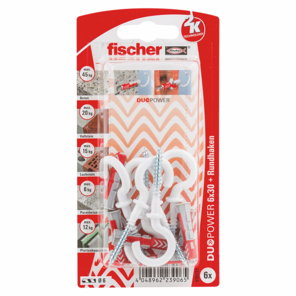 Fischer Hmoždinky DuoPower O 6 mm x 30 mm RH NK 6 kusů s ...