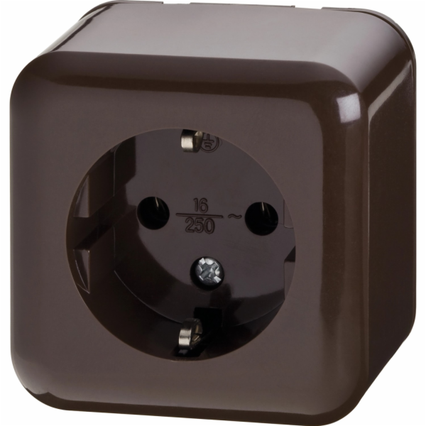 Sonstige Jednoduchá zásuvka na omítku, hnědá
