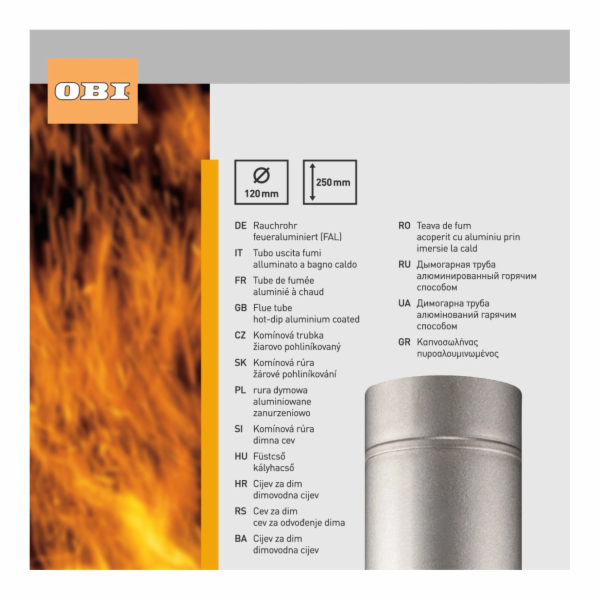 Firefix Kouřovod O 120 mm 25 cm, hliníkovaný protipožární...