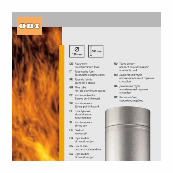 Firefix Kouřovod O 120 mm 50 cm, hliníkovaný protipožární...