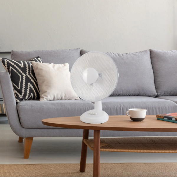 CMI Stolní ventilátor bílý O 30 cm