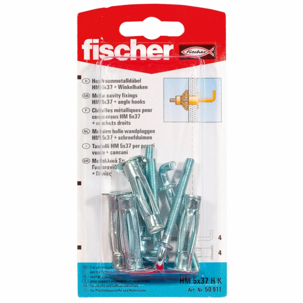 Fischer Kovová kotva do dutin HM 5 x 37 HK s úhlovým háke...