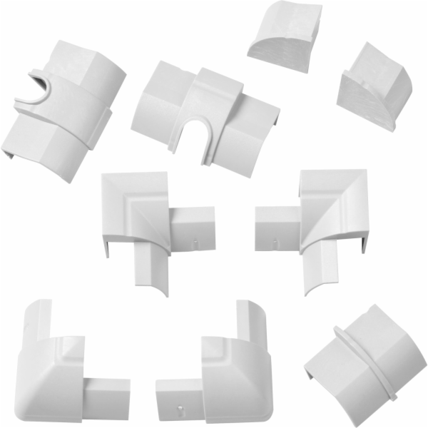D-Line Sada příslušenství pro kabelové kanály , bílá, 9dílná