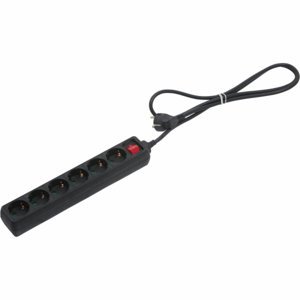 Sonstige 6-pólová prodlužovací zásuvka s vypínačem, černá...