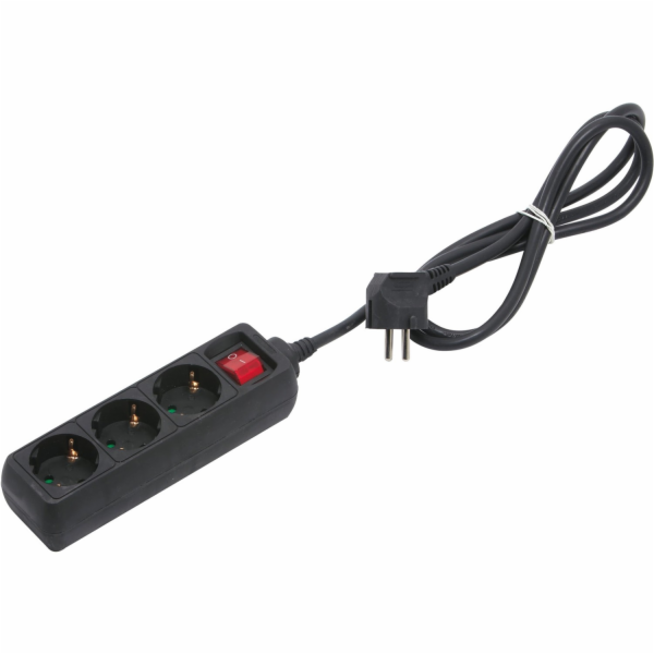 Sonstige 3cestný prodlužovací kabel s vypínačem, černý, 1...