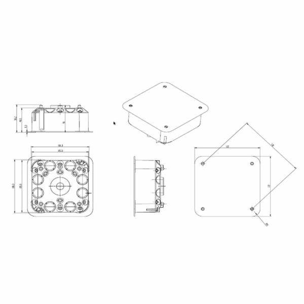 Sonstige Rozvodná krabice do dutých stěn 115 x 115 x 47 m...