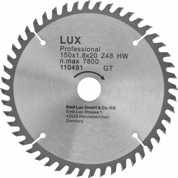 LUX-TOOLS HM kotouč do kotoučové pily 150 mm x 20 mm 48 zubů