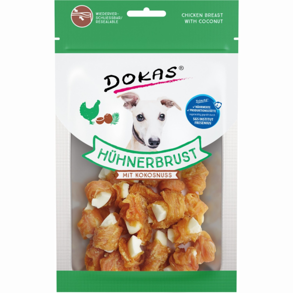 Dokas Natural Dog Snack Kuřecí prsa s kokosem 60g