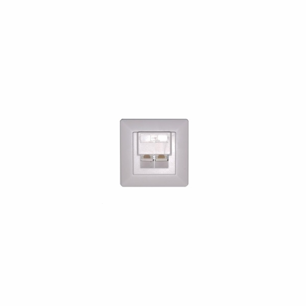 Zásuvka UTP 2x RJ45 Cat5E, duální svorkovnice, pod omítku