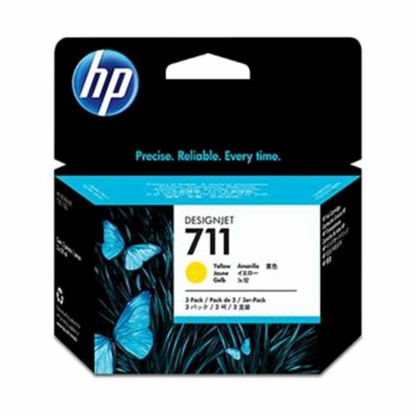 HP 711 Yellow DJ Ink Cart, 29 ml, 3-pack, CZ136A