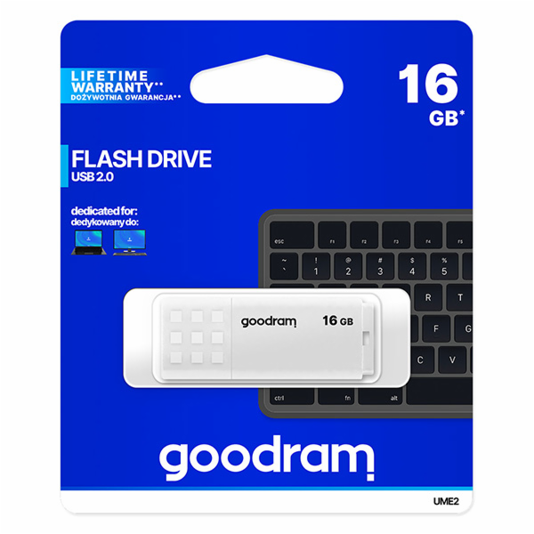 Flash disk GoodRam UME2 16GB USB 2.0 bílý (UME2-0160W0R11...