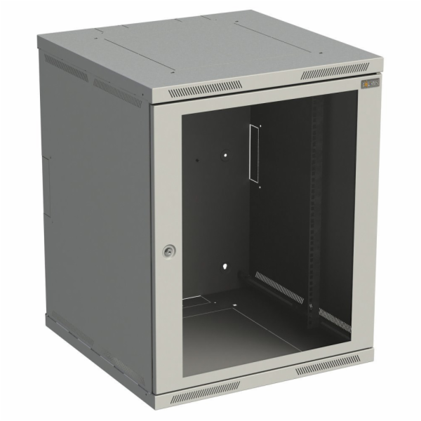 Rozvaděč nástěnný SENSA 15U 500mm, dveře sklo, RAL 7035, ...