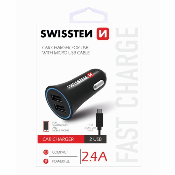 micro USB auto nabíječka  + USB kabel (A