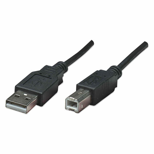 Logo kabelu USB USB-A – USB-B 1,8 m šedý (17057)