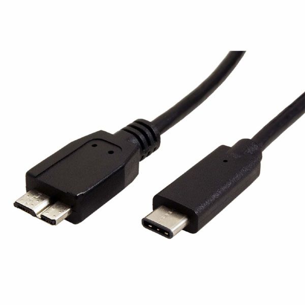 Red Fighter USB-C - micro-B USB kabel 0,5 m Černý