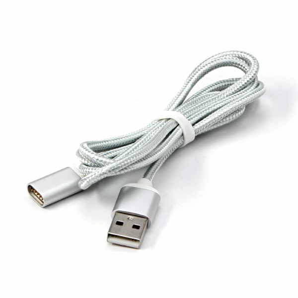 Red Fighter USB-A USB kabel – magnetický 1 m stříbrný