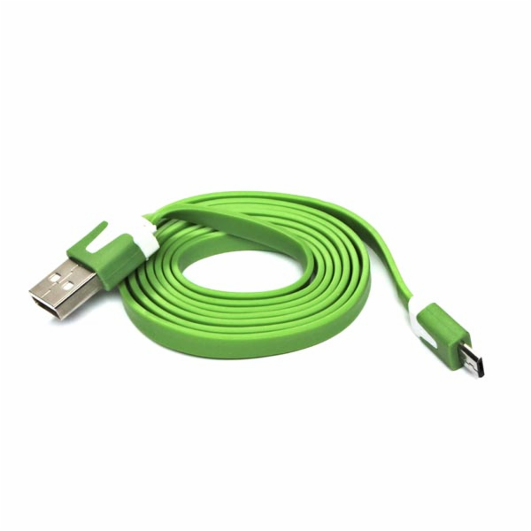 Neutrální USB-A - microUSB USB kabel 1 m Zelený