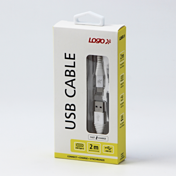 Logo USB USB-C - Lightning kabel 2 m Bílý