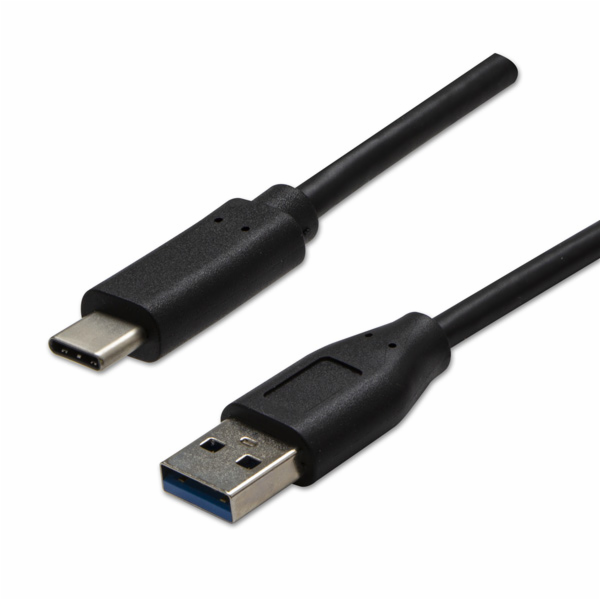 Neutrální USB-A - USB-C USB kabel 1 m Černý