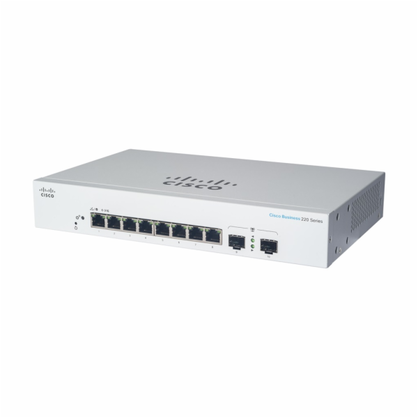 Cisco switch CBS220-8FP-E-2G (8xGbE,2xSFP, 8xPoE+,130W,fa...