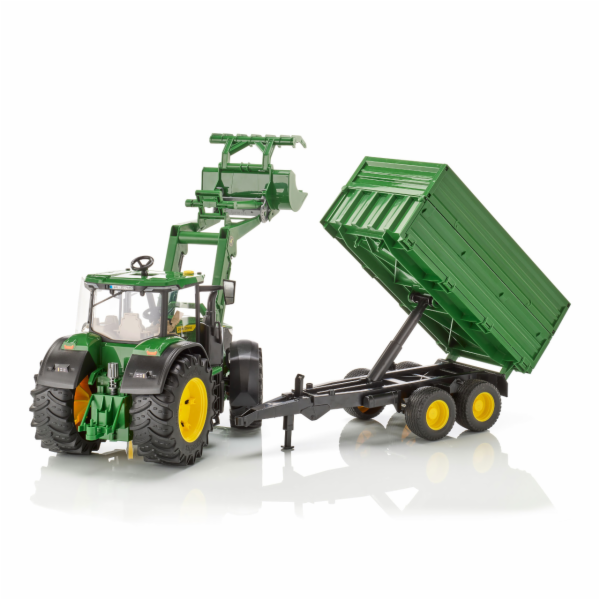 Bruder Traktor John Deere 7R 350 s čelním nakladačem a ta...
