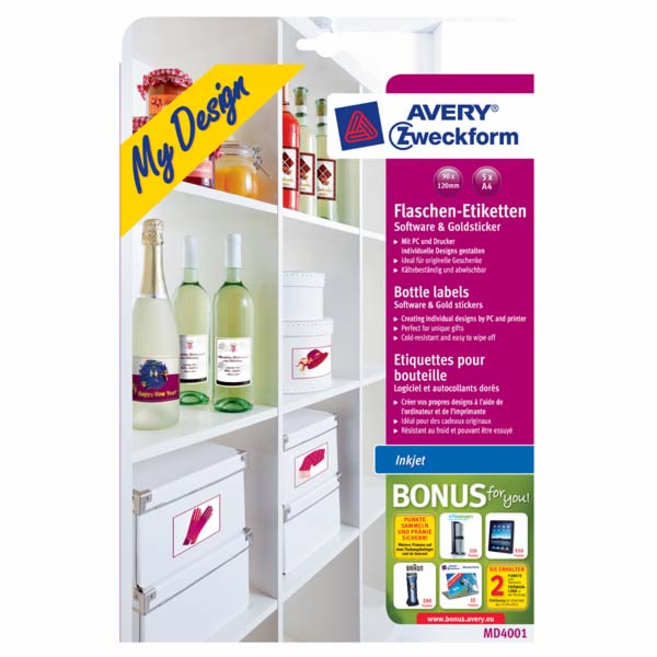 Štítky na láhve Avery Zweckform (MD4001)