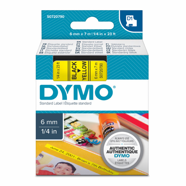 Dymo páska S0720790 (černá na žluté) typ D1