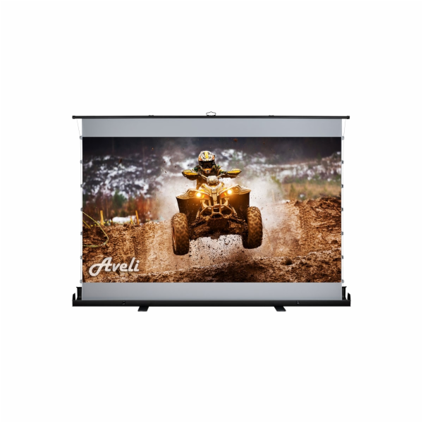 Plátno AVELI PREMIUM,floor up manual,black,221x124(16:9) ...