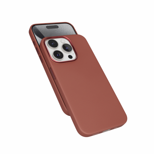 Epico Mag+ kožený kryt iPhone 15 Pro - hnědý