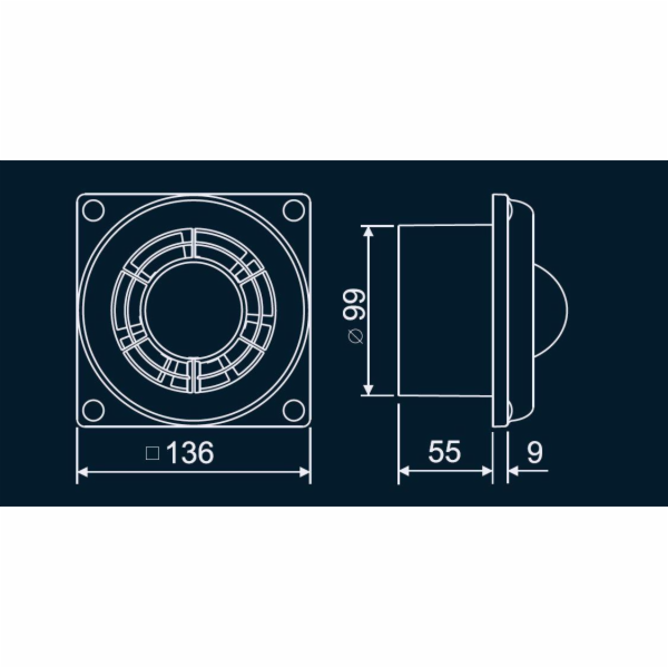 Výsuvný ventilátor HAUSHALT B2 D100