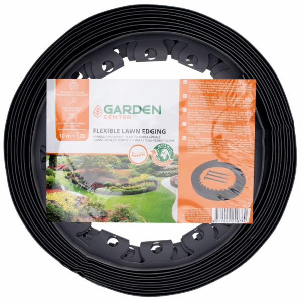 Zahradní obrubník Garden Center, 10 m + 20 trnů, černý