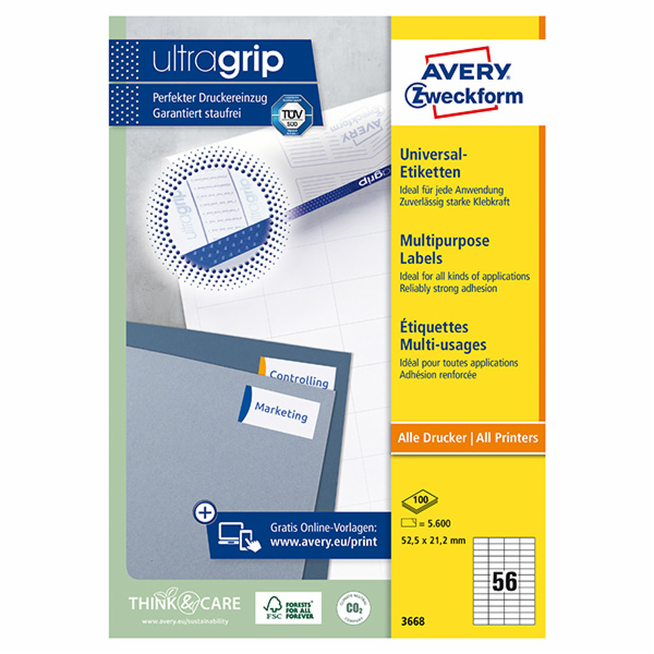 Avery Zweckform Univerzální samolepicí etikety 52,5 x 21,...