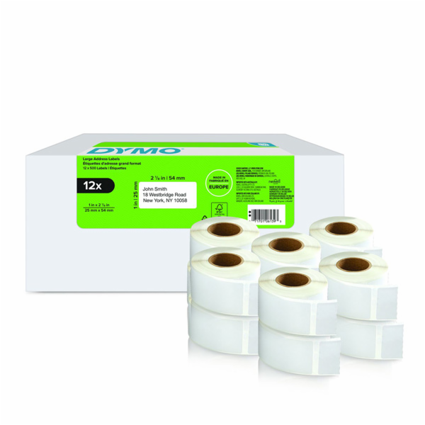 DYMO LW-Rücksendeetiketten Vorteilspack 25x54mm 12Rl 500St/R