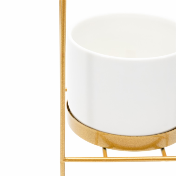 Závěsný gelový hrnec Domoletti, kov, O 15cm, bílý